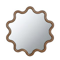 Wooden Accent Mirror With Unique Frame - Brown