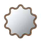 Wooden Accent Mirror With Unique Frame - Brown