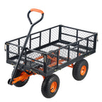 Metal Garden Dump Cart with Convertible Handle - Iron