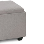 Avalon Upholstered Storage Ottoman with Flip-Over Serving Trays - Multiple Colors