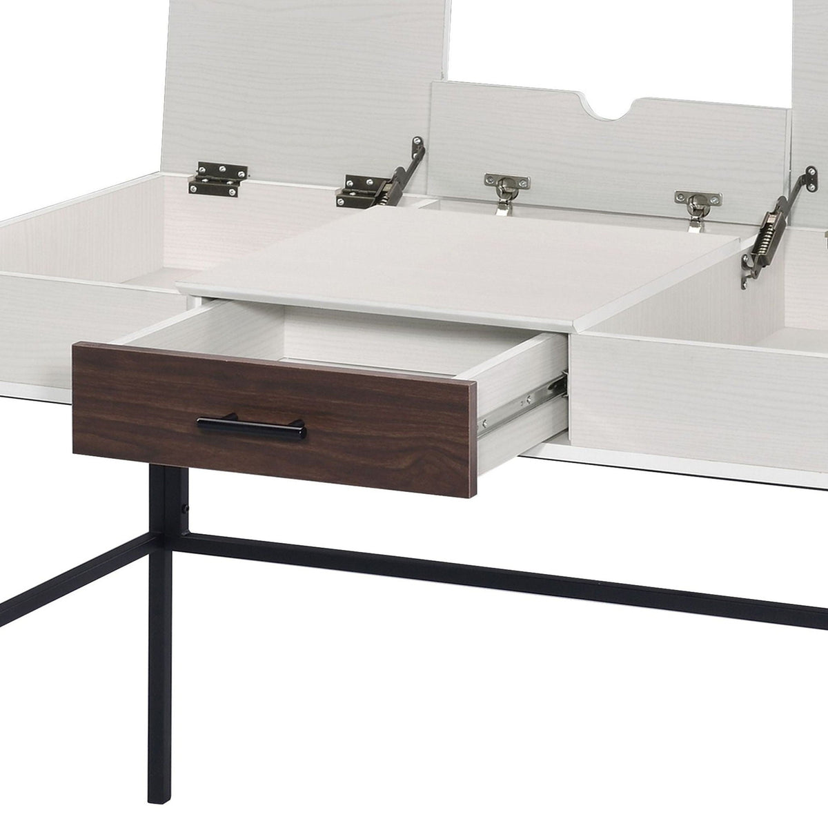 Black & Natural Writing Desk with USB Port - Verster
