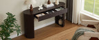 Retro Console Table with Storage and 3 Drawers - Espresso or Natural