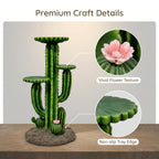 32'' Resin Saguaro Cactus Plant Stand with Three Display Shelves - Green