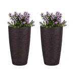 Tall Planters Set with Auto Watering and Water Level Monitor - Polypropylene