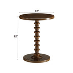 Round Accent Table with Pedestal Base - White or Dark Brown