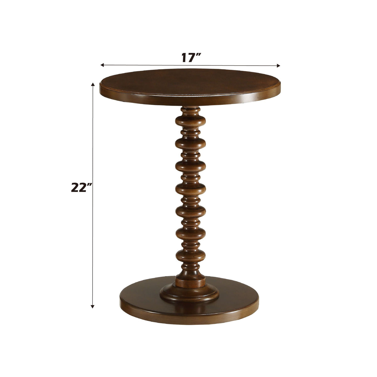 Round Accent Table with Pedestal Base - White or Dark Brown