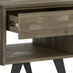 Handcrafted Acacia End Table with 1 Drawer - Light Brown, Dark Gray, or Dark Brown