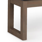 Milltown Large Ottoman Bench with Solid Wood Frame - Midnight Black