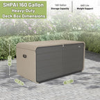 160 Gallon Heavy-Duty Resin Deck Box with Lockable Storage - Brown