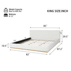 Elegant Upholstered Bed with Solid Wood Frame - King