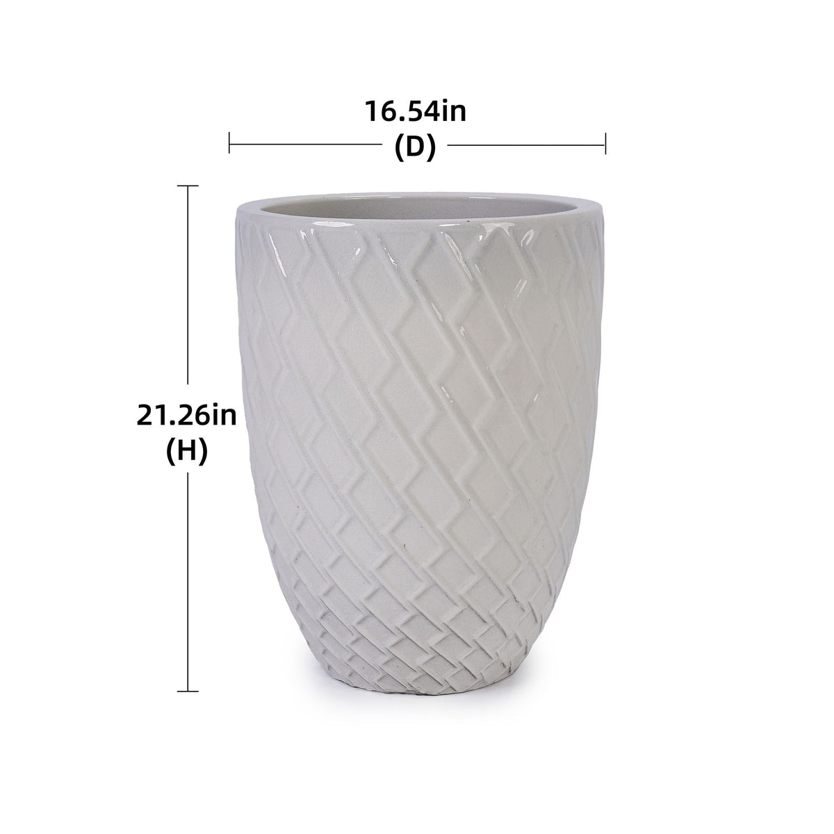 Ceramic Planter with Drainage Hole - White or Light Blue