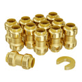 1/2" Brass Pipe Fittings Set with Push-Fit Installation - Brass