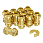 1/2" Brass Pipe Fittings Set with Push-Fit Installation - Brass