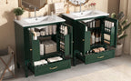 60" Double Sink Bathroom Vanity with Ample Storage - Green