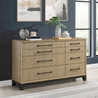 8 Drawer Dresser with Metal Pulls - Brown