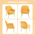 Upholstered Accent Armchair with Shell-Shaped Design - Multiple Colors