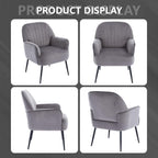 Upholstered Accent Armchair with Shell-Shaped Design - Multiple Colors
