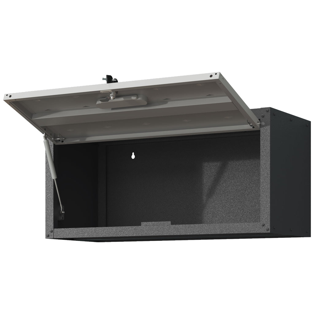 Heavy Duty Metal Wall Mounted Tool Storage Cabinet with Secure Locking - Black