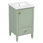 Retro Bathroom Vanity With Sink with Soft-Closing Doors - Green or Dark Gray