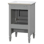 Retro Bathroom Vanity With Sink with Soft-Closing Doors - Green or Dark Gray