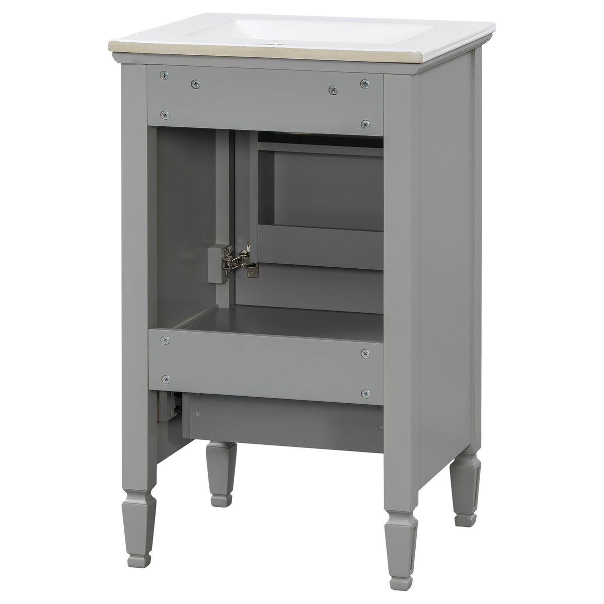 Retro Bathroom Vanity With Sink with Soft-Closing Doors - Green or Dark Gray