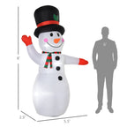 Christmas Inflatables Outdoor Decorations Snowman with LED Lights - White