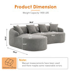 Combined Sofa with 4 Pillows