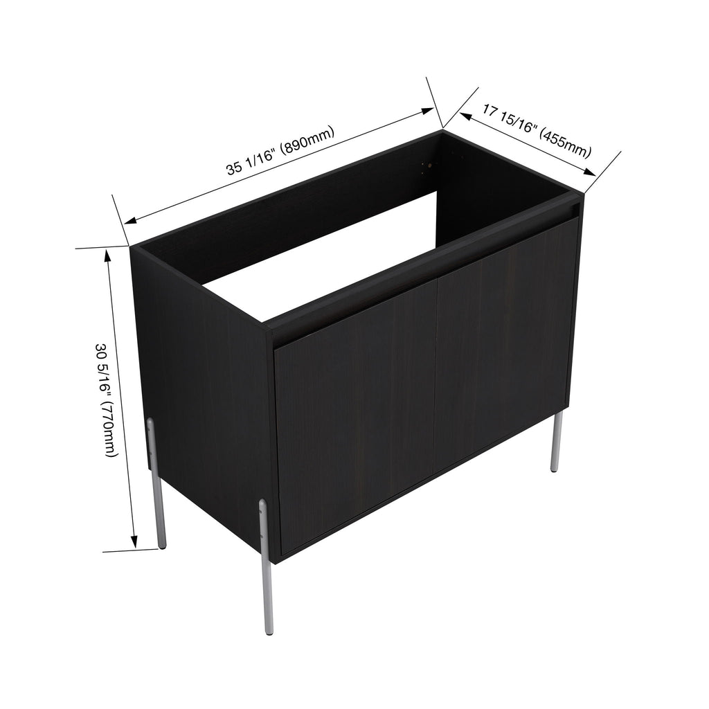 Freestanding Bathroom Vanity with Soft Close Cabinet Doors - Light or Dark Brown