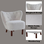 Teddy Sherpa Accent Chair with Plush Upholstery - White