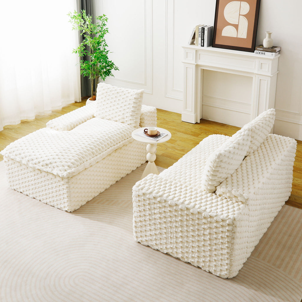 Convertible Modular Sectional Sofa with Twin Seat and Chaise - Multiple Colors