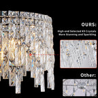 24" Round Silver Crystal Chandelier with K9 Crystals - Chrome
