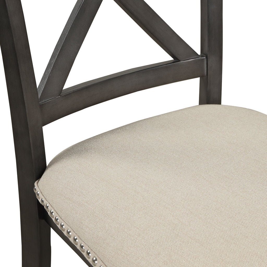 5-Piece Solid Wood Dining Set — White or Dark Gray