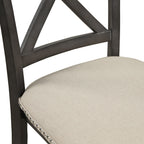 5-Piece Solid Wood Dining Set — White or Dark Gray