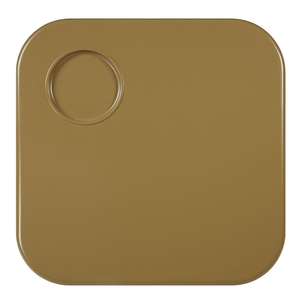 Yellow Brown Coffee Table with High Gloss Finish - 35" Square
