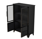 Storage Cabinet With 4 Iron Doors - Black