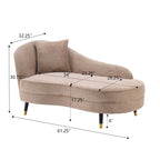 BellaLuxe Velvet Curved Chaise Lounge