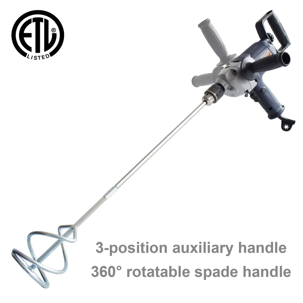 Drill Mixer Set with Spade Handle – 1/2 Inch Electric - Metal