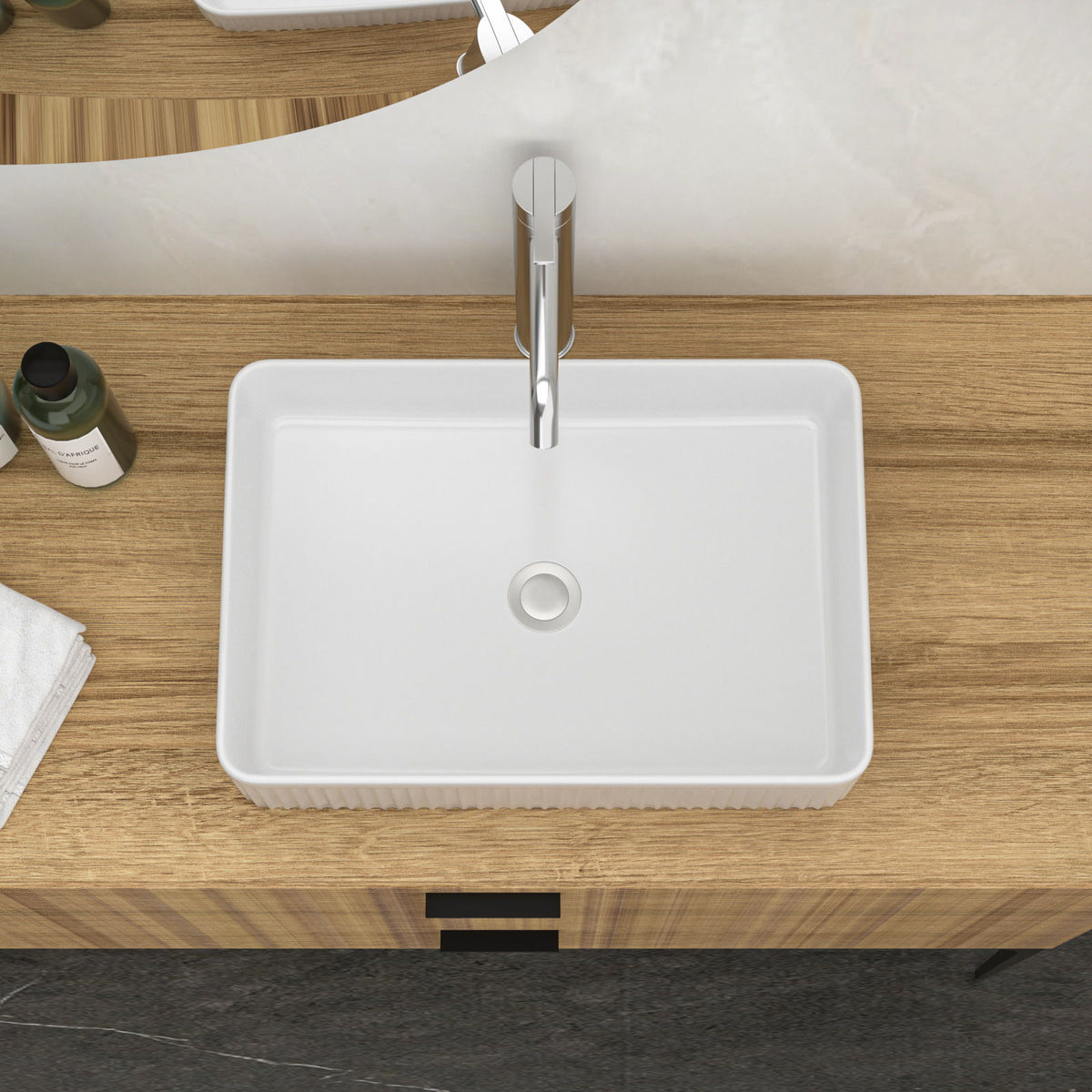 Modern Ceramic Vessel Bathroom Sink with Stain Resistance - White