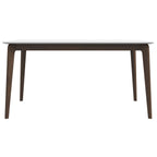 Rectangular Modern Dining Table with Solid Wood Construction – Dark Brown or White
