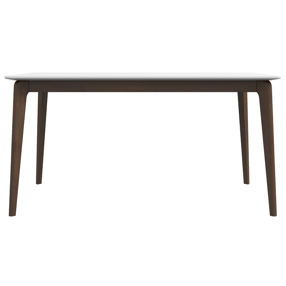 Rectangular Modern Dining Table with Solid Wood Construction – Dark Brown or White