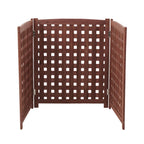 3 Panel Outdoor Air Conditioner Fence Screen with Solid Wood - Light Brown or Dark Gray