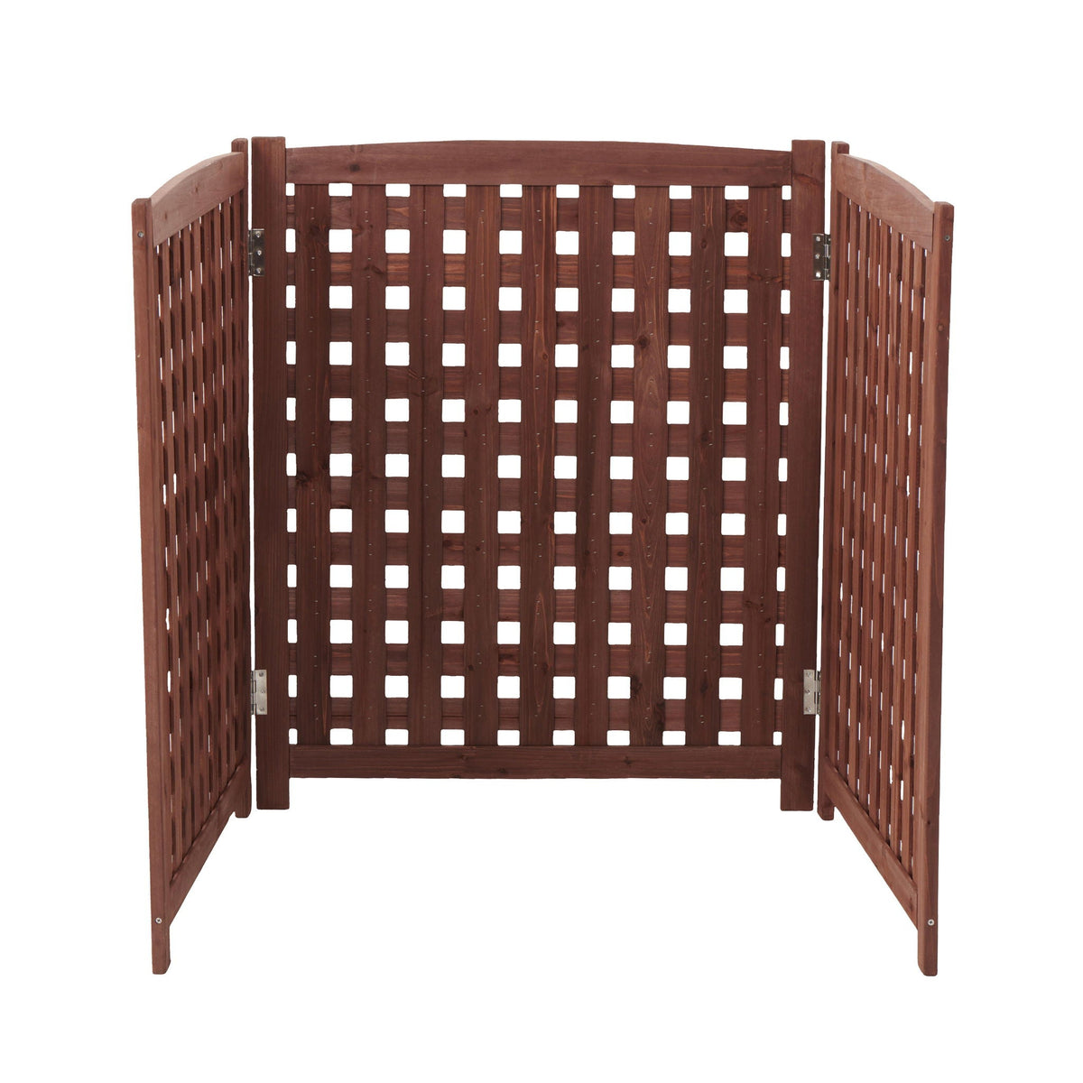 3 Panel Outdoor Air Conditioner Fence Screen with Solid Wood - Light Brown or Dark Gray