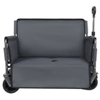 3-in-1 Convertible Folding Wagon Cart with Bench Seat & Storage - Gray