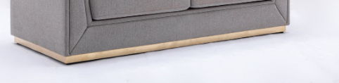 Gray Linen Stationary Sofa with Wood Frame - 77" Wide