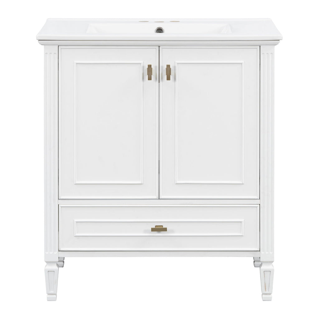 Freestanding Vanity with Drawer & Soft Close Doors - Green or White