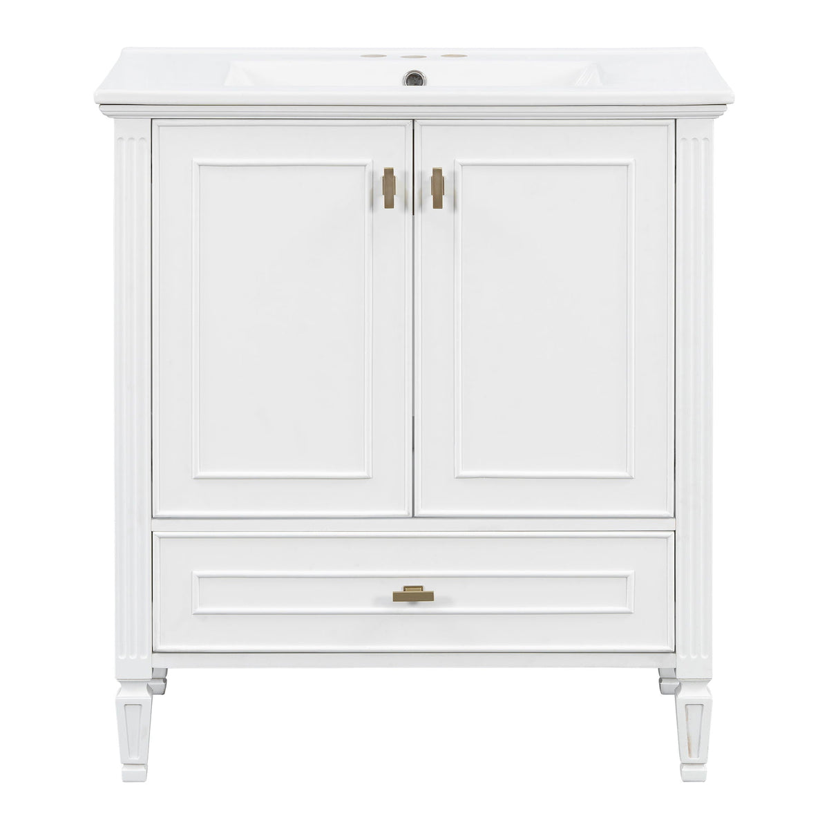 Freestanding Vanity with Drawer & Soft Close Doors - Green or White