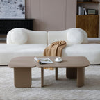 L-Shape Coffee Table with Modular Nesting Design - White or Dark Brown