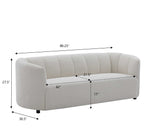 Modern Curved Chenille Sofa Couch with Sturdy Wood Frame – Cream