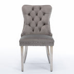 Contemporary Upholstered Dining Chair Set with Nailhead Trim - Multiple Colors