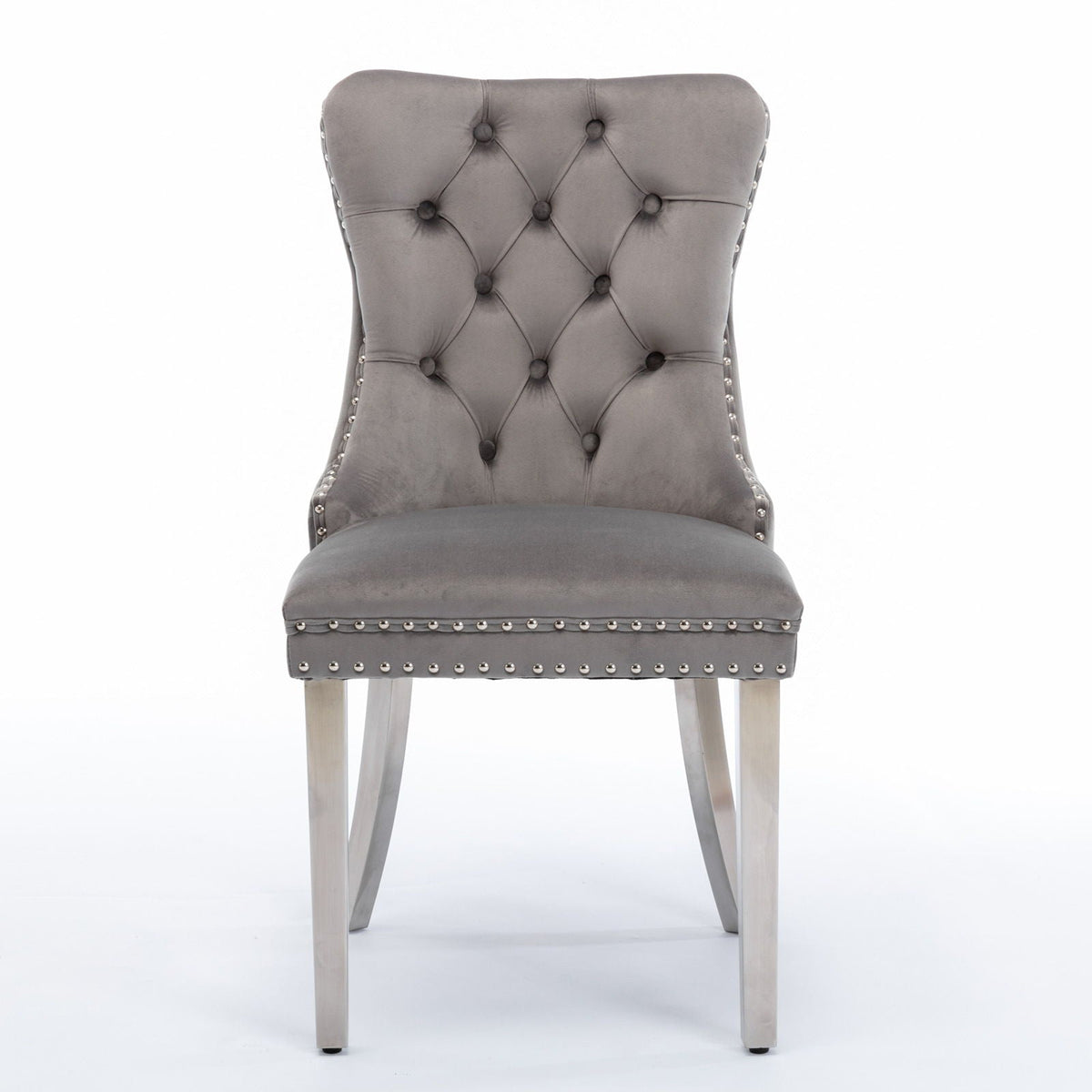 Contemporary Upholstered Dining Chair Set with Nailhead Trim - Multiple Colors